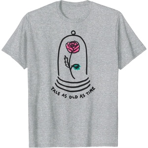 Amazon Essentials Boys’ Princess Belle Beauty and the Beast Quote T-Shirt, White, Small(Heather Grey)