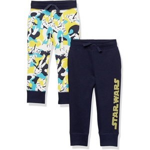 Amazon Essentials Disney | Marvel | Star Wars Boys and Toddlers’ Fleece Jogger Sweatpants, Pack of 2(Star Wars Logo/Camo)