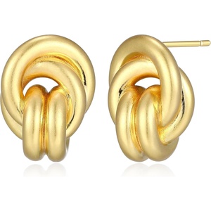 Amazon Essentials Love Knot Earrings for Women – Gold-Tone Fine Silver Plated, Trendy Jewelry