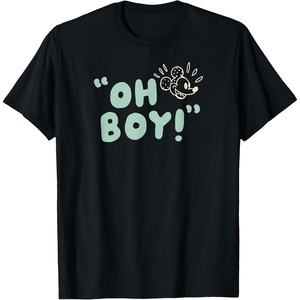 Amazon Essentials Men’s Mickey Oh Boy T-Shirt, Black, Small(Black)