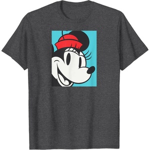Amazon Essentials Men’s Minnie Boxed Portrait T-Shirt, Black, Small(Dark Heather Grey)