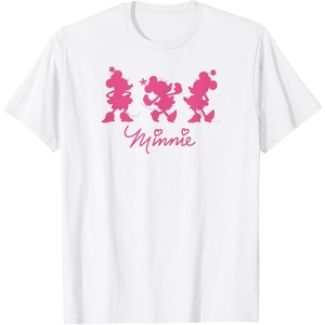Amazon Essentials Men’s Minnie Silhouette Trio T-Shirt, Black, Small(White)