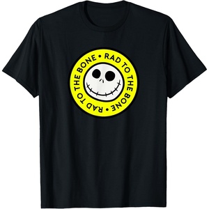 Amazon Essentials Men’s Nightmare Before Christmas Jack Circle Rad To The Bone T-Shirt, Black Graphic Print, Small(Black)