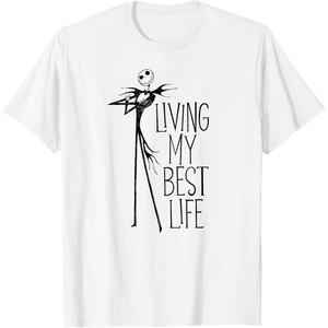 Amazon Essentials Men’s Nightmare Before Christmas Jack Living My Best Life Graphic T-Shirt, White, Small(White)