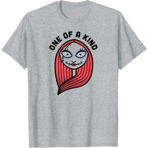 Amazon Essentials Men’s Nightmare Before Christmas Sally Portrait One Of A Kind T-Shirt, White Graphic Print, Small(Heather Grey)
