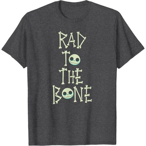 Amazon Essentials Nightmare Before Christmas Rad to the Bone T-Shirt(Dark Heather Grey)
