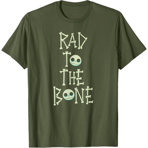 Amazon Essentials Nightmare Before Christmas Rad to the Bone T-Shirt(Olive Green)
