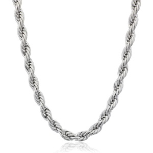 Amazon Essentials Stainless Steel 6MM Rope Chain Necklace, 24″