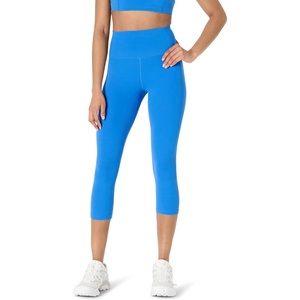 Amazon Essentials Women’s Active FormFlex Buttery Soft High Waist Capri Yoga Workout Leggings(Blue)