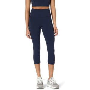 Amazon Essentials Women’s Active FormFlex Buttery Soft High Waist Capri Yoga Workout Leggings(Navy)