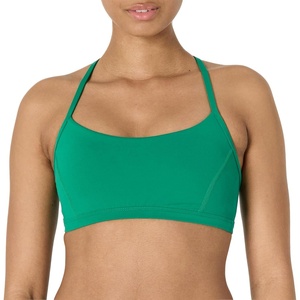 Amazon Essentials Women’s Active FormFlex Buttery Soft Light Support Y-Back Thin Strap Moisture Wicking Yoga Sports Bra(Emerald Green)
