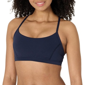 Amazon Essentials Women’s Active FormFlex Buttery Soft Light Support Y-Back Thin Strap Moisture Wicking Yoga Sports Bra(Navy)