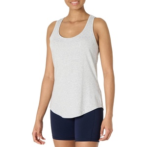 Amazon Essentials Women’s Active Soft Cotton Modal Jersey Knit Scoop Neck Racerback Relaxed Fit Lightweight Yoga Tank Top(Light Grey Heather)