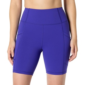 Amazon Essentials Women’s Active Total Train High Waist 7″ Gym Workout Biker Shorts with Pockets(Royal Blue)