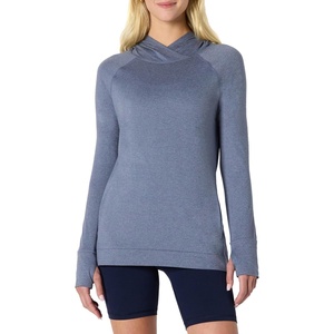 Amazon Essentials Women’s Athletic Soft Performance Lightweight Long Sleeve Pullover Hoodie Workout Top(Space Dye Slate)