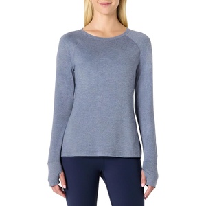 Amazon Essentials Women’s Athletic Soft Performance Lightweight Stretch Long Sleeve Layering Workout Top with Thumbholes(Space Dye Slate)