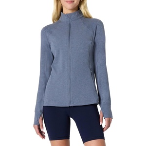 Amazon Essentials Women’s Athletic Soft Performance Lightweight Zip Up Workout Running Jacket(Space Dye Slate)