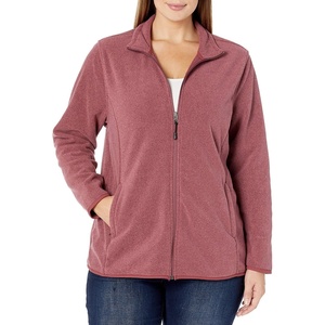 Amazon Essentials Women’s Classic-Fit Full-Zip Polar Soft Fleece Jacket, Outerwear Coat with Cuffs (Available in Plus Size)(Burgundy Heather)