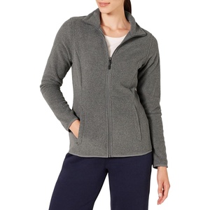 Amazon Essentials Women’s Classic-Fit Full-Zip Polar Soft Fleece Jacket, Outerwear Coat with Cuffs (Available in Plus Size)(Charcoal Heather)