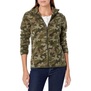 Amazon Essentials Women’s Classic-Fit Full-Zip Polar Soft Fleece Jacket, Outerwear Coat with Cuffs (Available in Plus Size)(Green Camo)