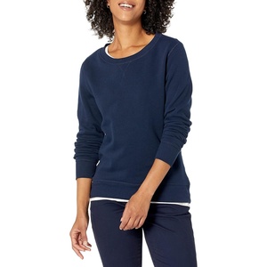 Amazon Essentials Women’s Fleece Crewneck Long Sleeve Pullover Sweatshirt (Available in Plus Size)(Navy)
