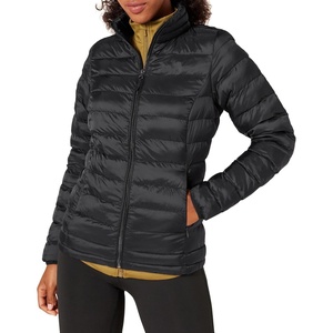 Amazon Essentials Women’s Lightweight Long-Sleeve Water-Resistant Packable Puffer Jacket (Available in Plus Size)(Black)