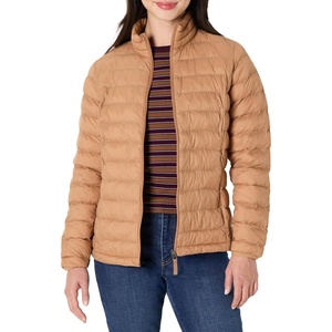 Amazon Essentials Women’s Lightweight Long-Sleeve Water-Resistant Packable Puffer Jacket (Available in Plus Size)(Light Brown)