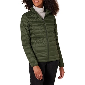 Amazon Essentials Women’s Lightweight Long-Sleeve Water-Resistant Packable Puffer Jacket (Available in Plus Size)(Olive)