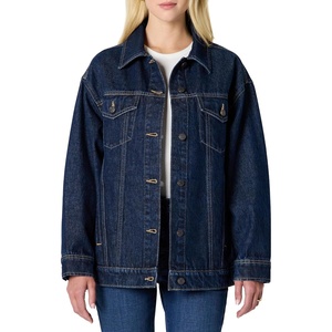 Amazon Essentials Women’s Oversized-Fit Rigid Denim Trucker Jacket(Dark Midnight Wash)