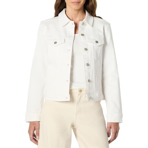 Amazon Essentials Women’s Oversized-Fit Rigid Denim Trucker Jacket(White)