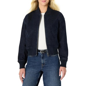 Amazon Essentials Women’s Relaxed-Fit Denim Bomber Jacket(Rinse Denim)