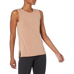 Amazon Essentials Women’s Soft Breathable Cotton Relaxed-Fit Yoga Tank Top for Sports Wear (Available in Plus Size)(Light Brown)