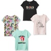 Amazon Essentials Disney | Marvel | Star Wars | Frozen | Princess Girls and Toddlers’ Short-Sleeve T-Shirts Clothing(Black/Green/Pink/Princess Power)