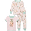 Amazon Essentials Disney | Marvel | Star Wars | Princess Girls and Toddlers’ Snug-Fit Cotton Pajamas Set, Pack of 3(3-piece Star Wars Pink R2-d2 Set)