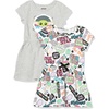 Amazon Essentials girls Short-Sleeve Knit Dress(2-pack Star Wars Neon Doodles)