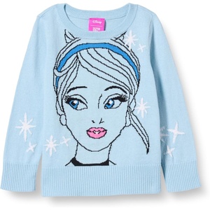 Amazon Essentials Disney | Marvel | Star Wars | Frozen | Princess Girls and Toddlers’ Pullover Knit Sweater(Princess Cinderella)