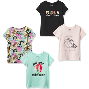 Amazon Essentials Disney | Marvel | Star Wars | Frozen | Princess Girls and Toddlers’ Short-Sleeve T-Shirts Clothing(Black/Green/Pink/Princess Power)