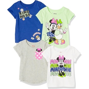 Amazon Essentials Disney | Marvel | Star Wars | Frozen | Princess Girls and Toddlers’ Short-Sleeve T-Shirts Clothing(Minnie Kindness)