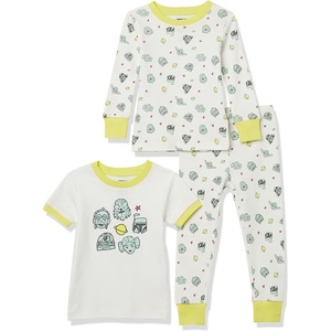 Amazon Essentials Disney | Marvel | Star Wars | Princess Girls and Toddlers’ Snug-Fit Cotton Pajamas Set, Pack of 3(3-piece Star Wars Rebel Friends Set)