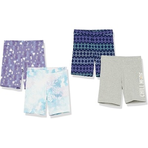 Amazon Essentials Disney | Marvel | Star Wars Girls and Toddlers’ Bike Shorts – Discontinued Colors, Pack of 4(Frozen/Grey/Navy)