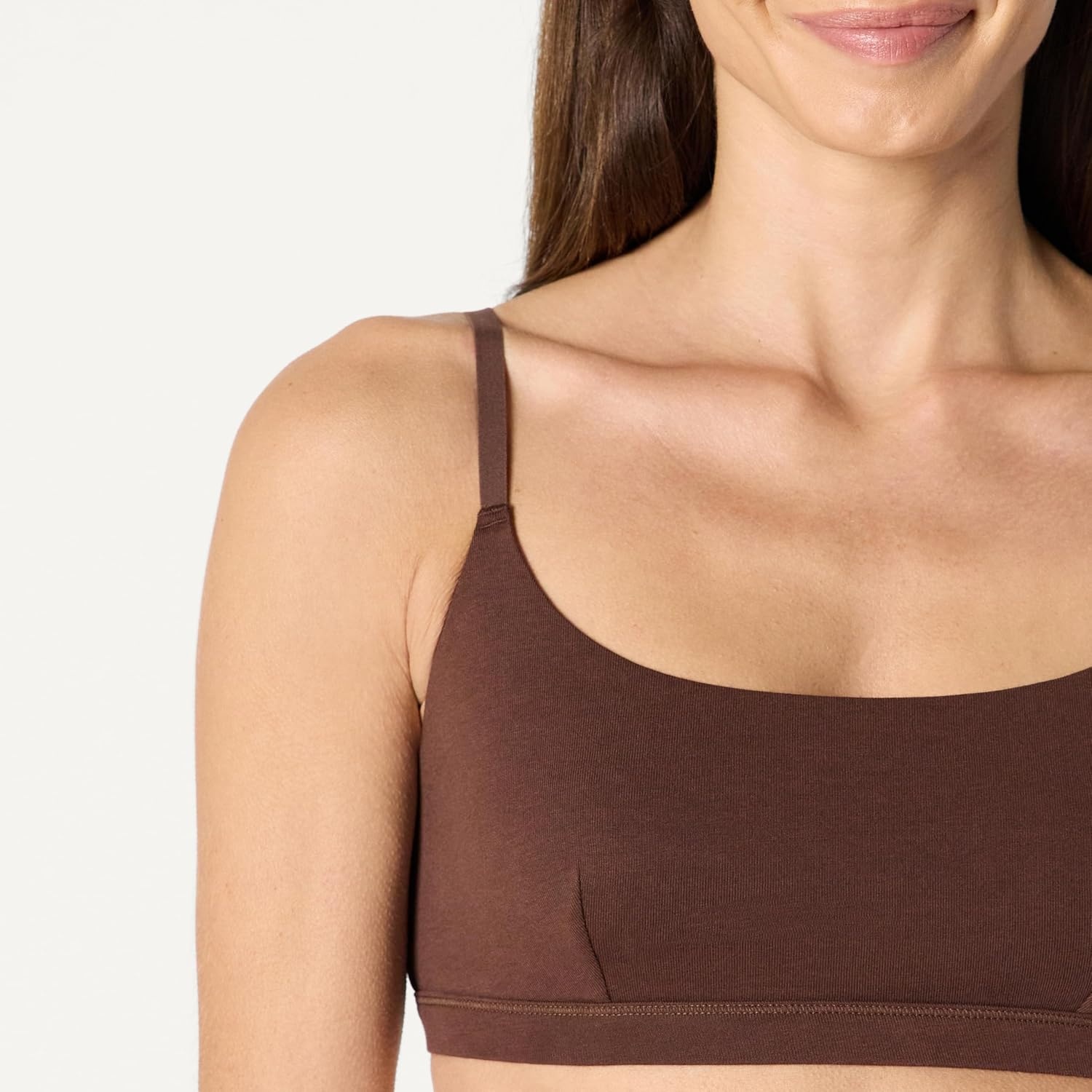 image:imageAmazon Essentials Womens Cotton Jersey Scoop Bralette Pack of 2Black Rich Hazel