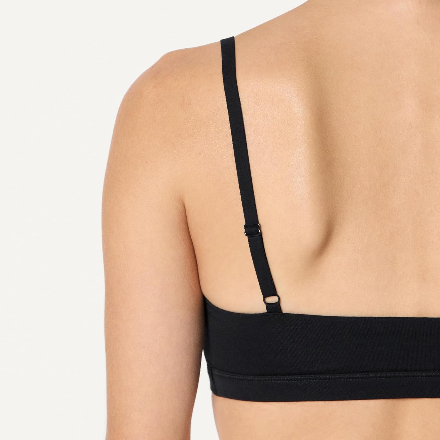 image:imageAmazon Essentials Womens Cotton Jersey Scoop Bralette Pack of 2Black Washed Bronze