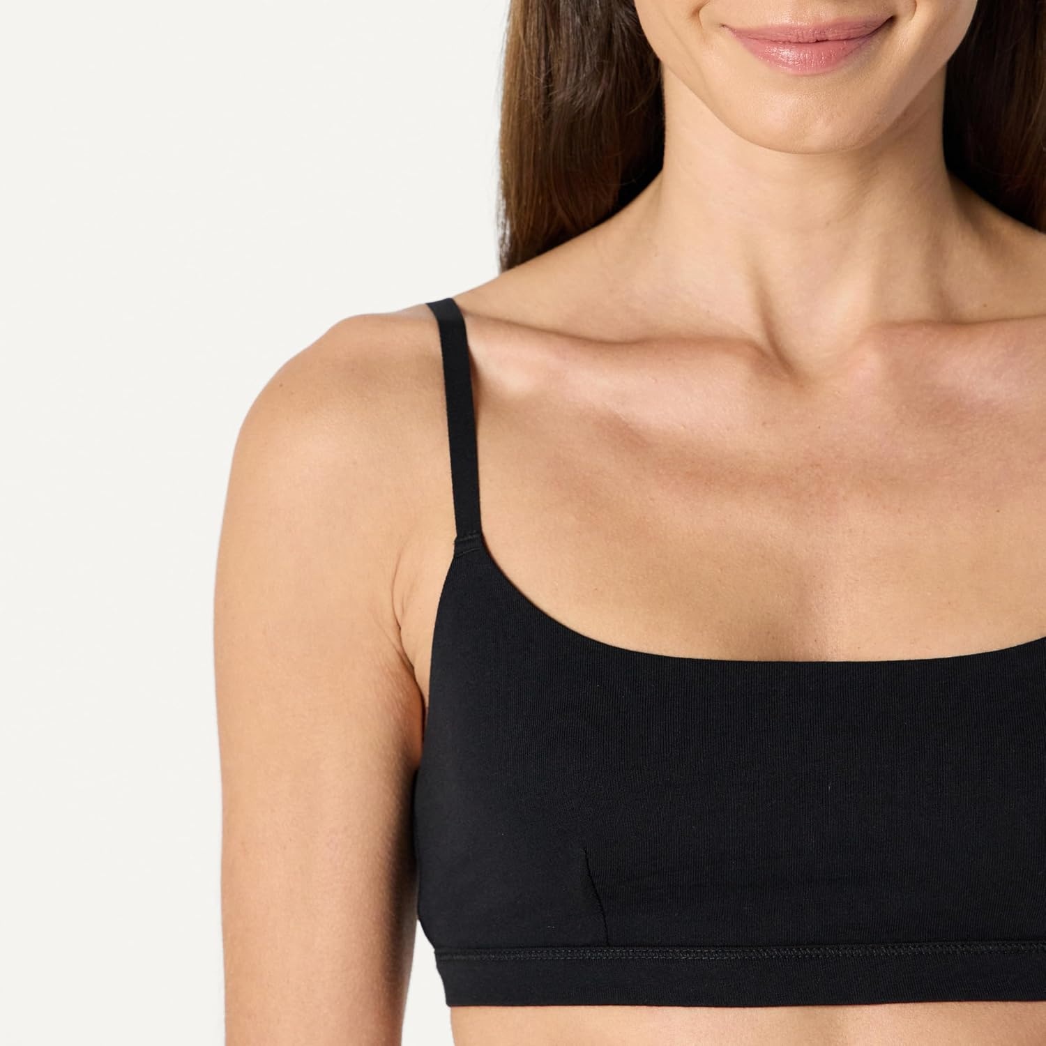 image:imageAmazon Essentials Womens Cotton Jersey Scoop Bralette Pack of 2Black White