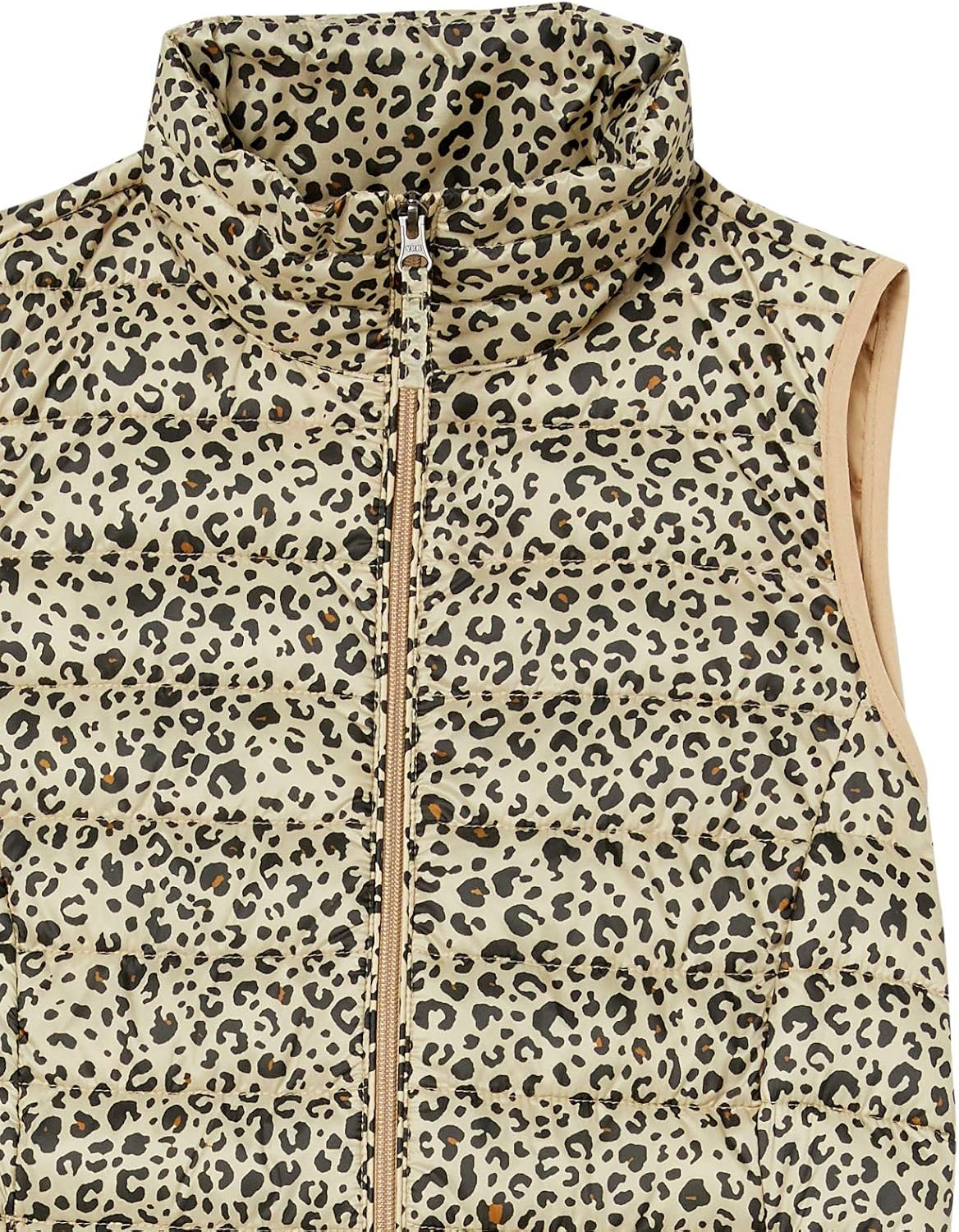 image:imageAmazon Essentials Womens Lightweight WaterResistant Packable Puffer VestLight Camel Leopard Print