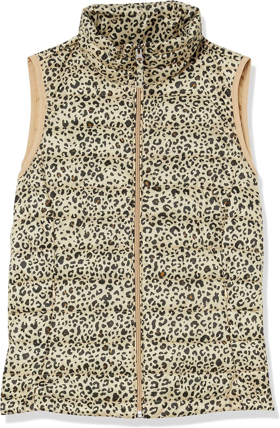 image:imageAmazon Essentials Womens Lightweight WaterResistant Packable Puffer VestLight Camel Leopard Print