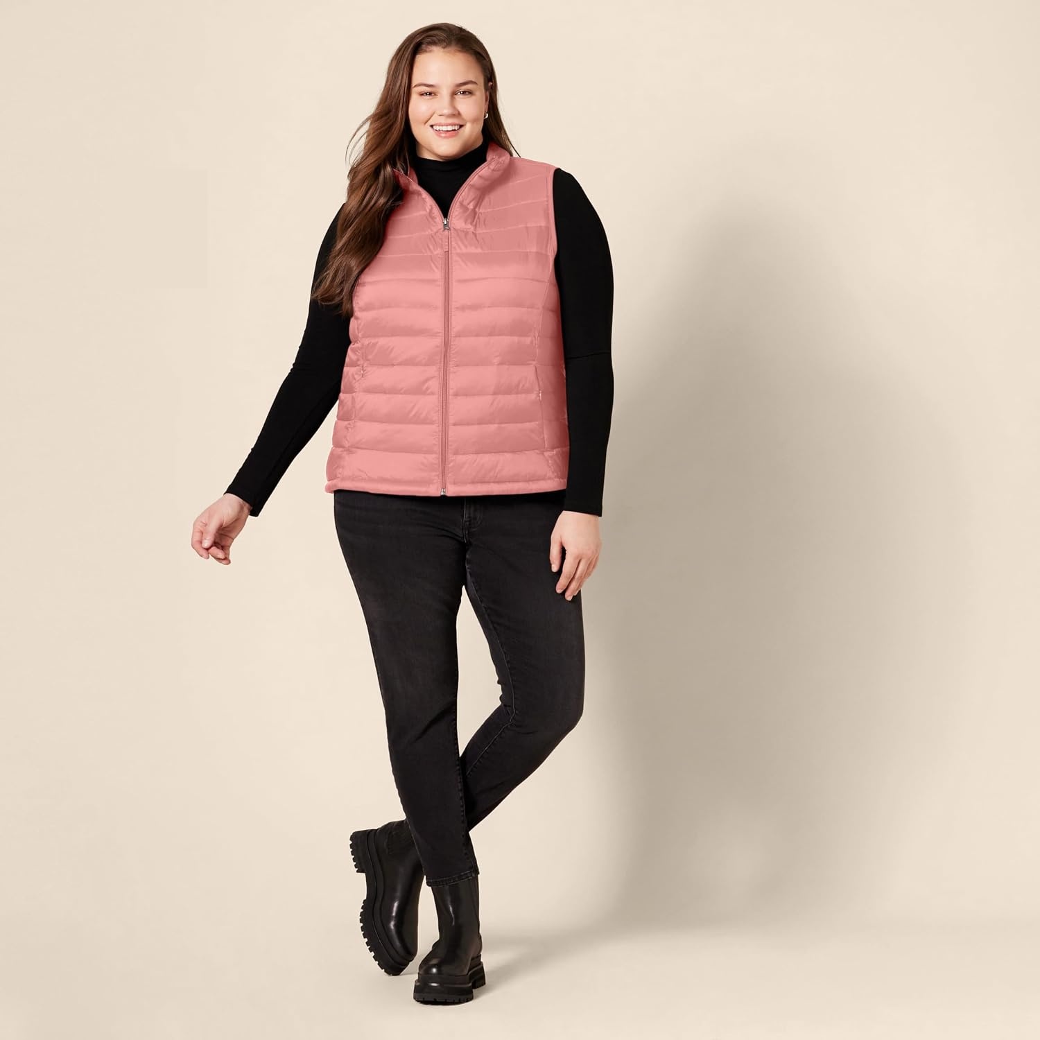 image:imageAmazon Essentials Womens Lightweight WaterResistant Packable Puffer VestPink