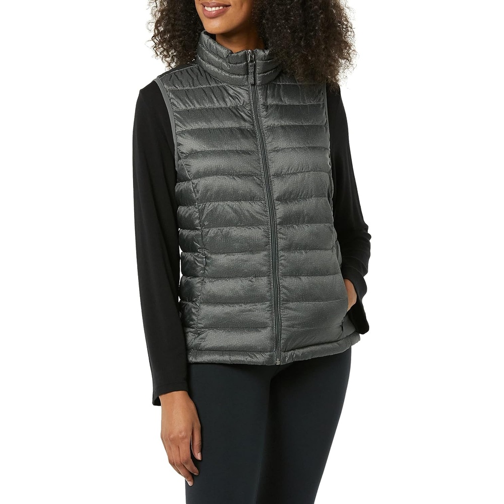 image:imageAmazon Essentials Womens Lightweight WaterResistant Packable Puffer VestCharcoal Heather