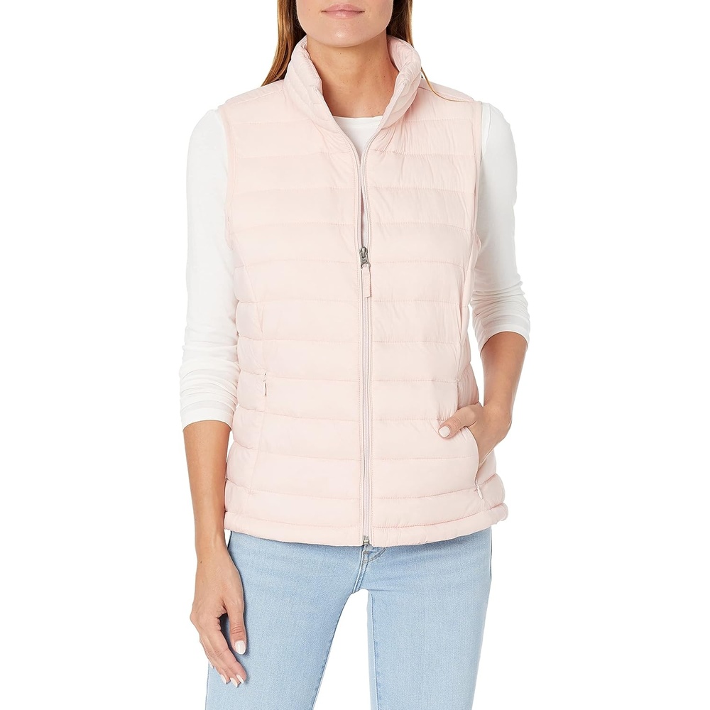 image:imageAmazon Essentials Womens Lightweight WaterResistant Packable Puffer VestLight Pink