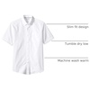 Amazon Essentials Men’s Short-Sleeve Oxford Shirt with Pocket, White, Large