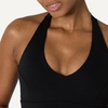 Amazon Essentials Women’s Active FormFlex Buttery Soft Light Support Halter V-Neck Sports Bra(Black)